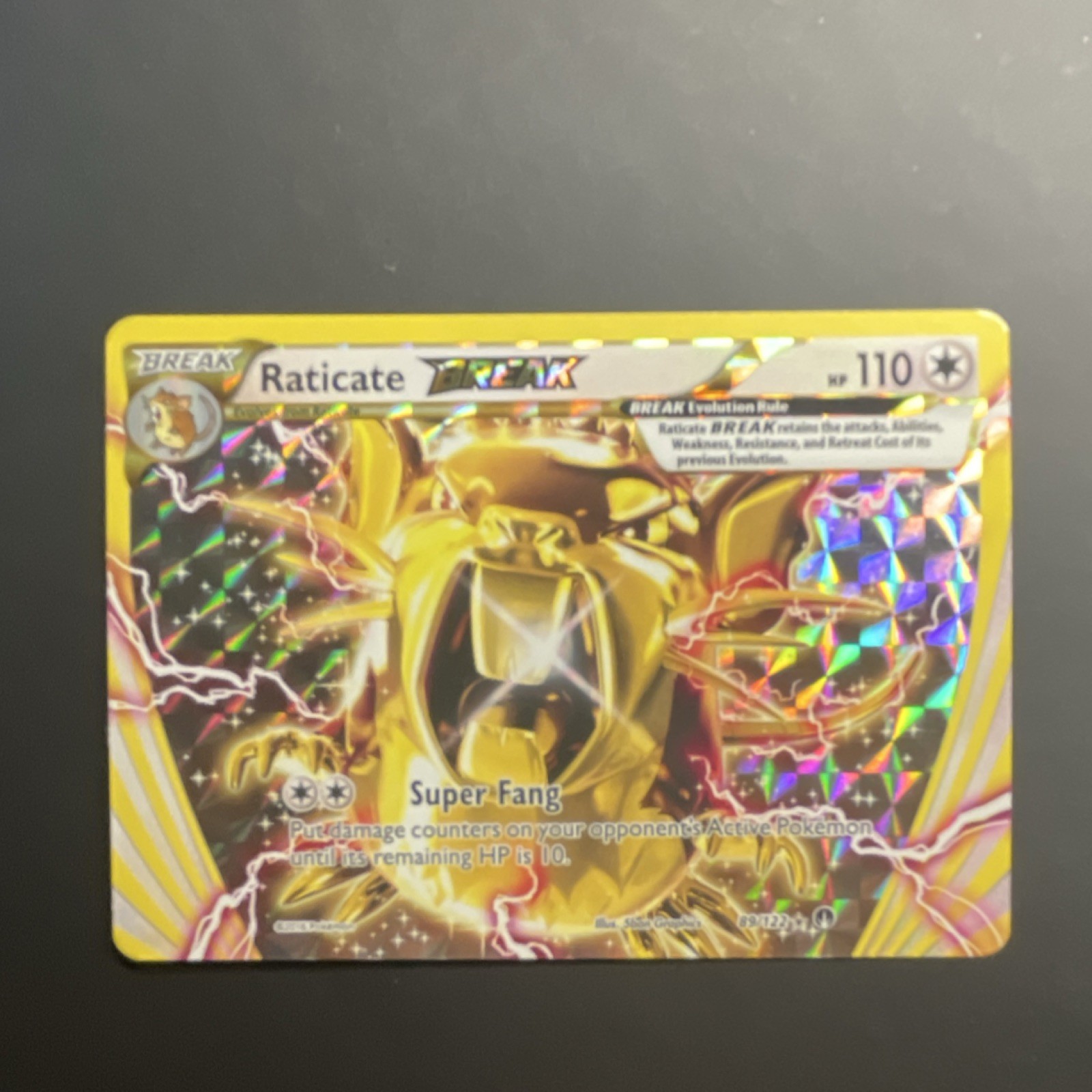 Pokémon Raticate BREAK Rare Full Art Holo 89/122 110 HP BREAKpoint Rat