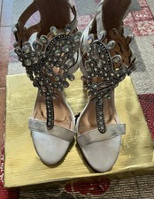 Scarpe Cerimonia Donna Tacco Alto Pietre Preziose colore grigio, argento