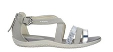 GEOX Respira Cross-Strap Sandals Vega Light Gray