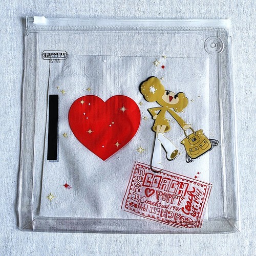 ❤️Coach Poppy Chan Gold Multi-Purpose Clear PVC Pouch/Cosmetic Bag LTD. ED NEW❤️