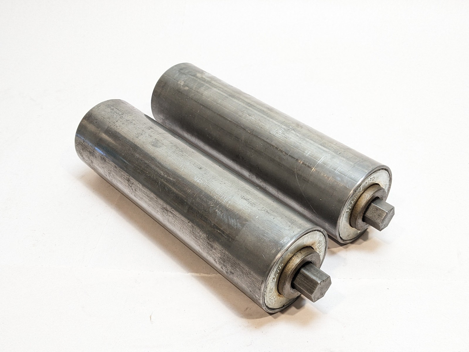Lot of 2 Frantz MFG 2.5" OD x 8-5/16" Conveyor Gravity Roller
