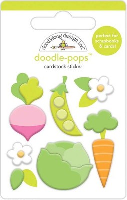 Doodlebug Doodle-Pops 3D Stickers Little Garden