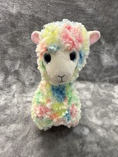 8"  Ty Beanie Babies Lola Rainbow Llama Plush Stuffed Animal Toy