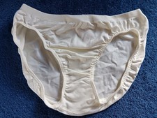 Vtg 2002 Victoria's Secret TAG Ivory Bikini Panty S NWT Nylon Lycra Spandex New