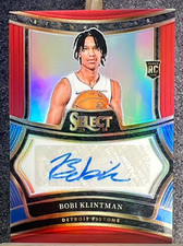 Bobi Klintman 2024-25 Panini Select 54/99 Auto Red Signatures RC Pistons #RS-BOB