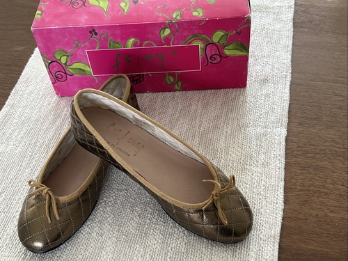 Französische Sohle FS/NY Bronze Metallic gesteppte Leder Ballerinas Gr. 38 / US 7 - Bild 11 von 12