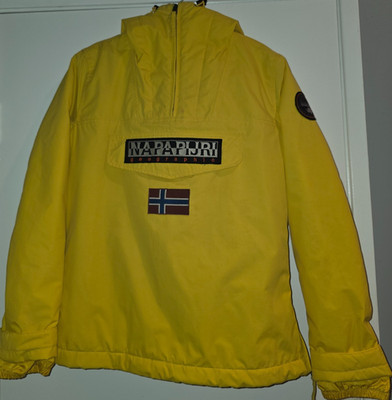 Napapijri Rainforest Winter Jacket Women's Anorak Yellow Size L Casual Outdoor