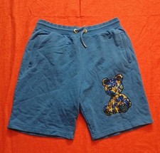 AVENUE GEORGE V PARIS SWEATSHORTS TEDDY CRYSTALS 100 Cotton BLUE SZ LARGE