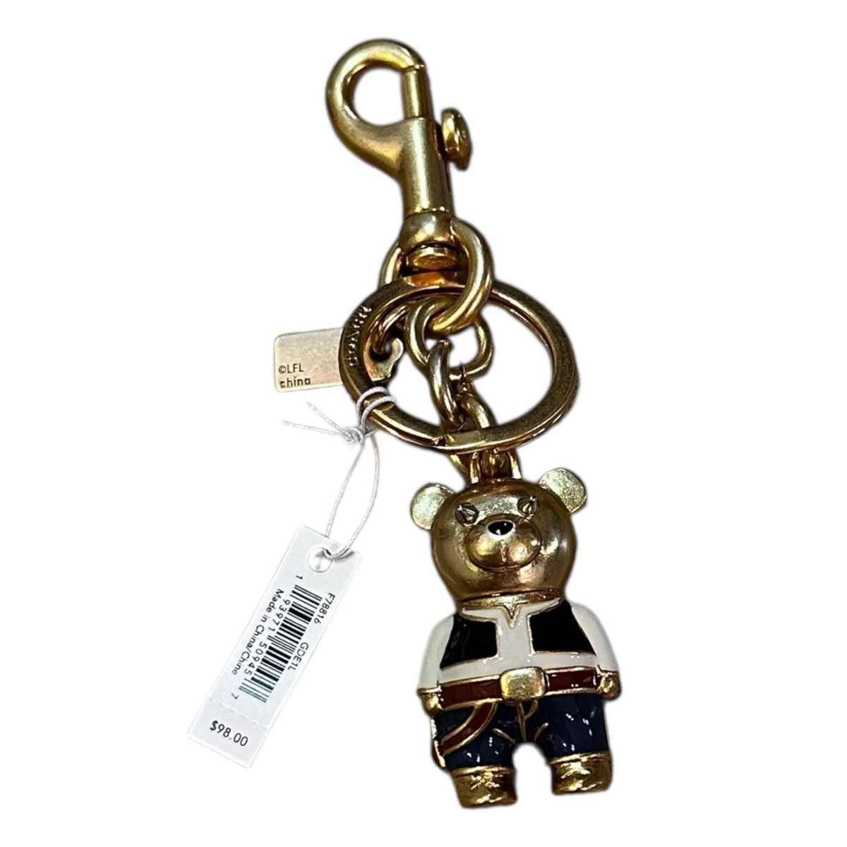 T Star Wars X Coach Han Solo Bear Bag Charm/Keychain New With