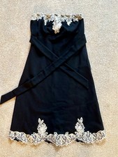 Black Valentino 100% Virgin wool Dress With Tan Accents Size 42