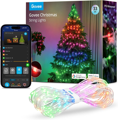 Luci natalizie per esterni, luci natalizie per interni con 25 lampadine LED, 7,5 m, IP44