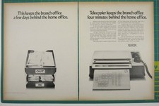 Print Ad Xerox Telecopier Branches 4 Minutes Home Office 2 PG Vintage 1970s
