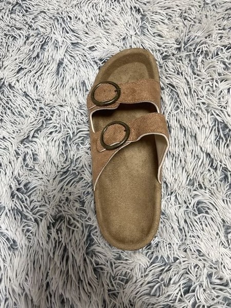 Women Sandals Brown Faux Leather 42.5