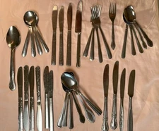 Silverware Flatware Knives Forks Spoons for Craft/Use Mismatched Mixed Lot Of 35