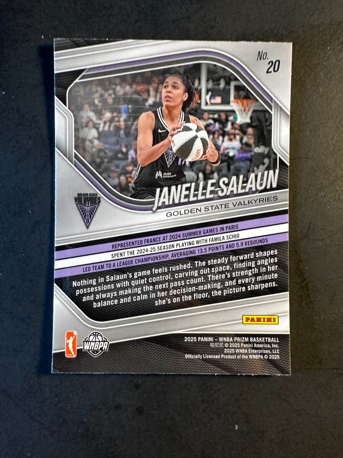 2025 WNBA Prizm Fractal Rookie Card RC #20 Janelle Salaun Golden State Valkyries view 2