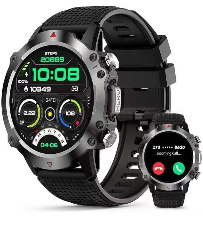 Montre connectée homme 1.39″ sport pour le running et le suivi quotidien