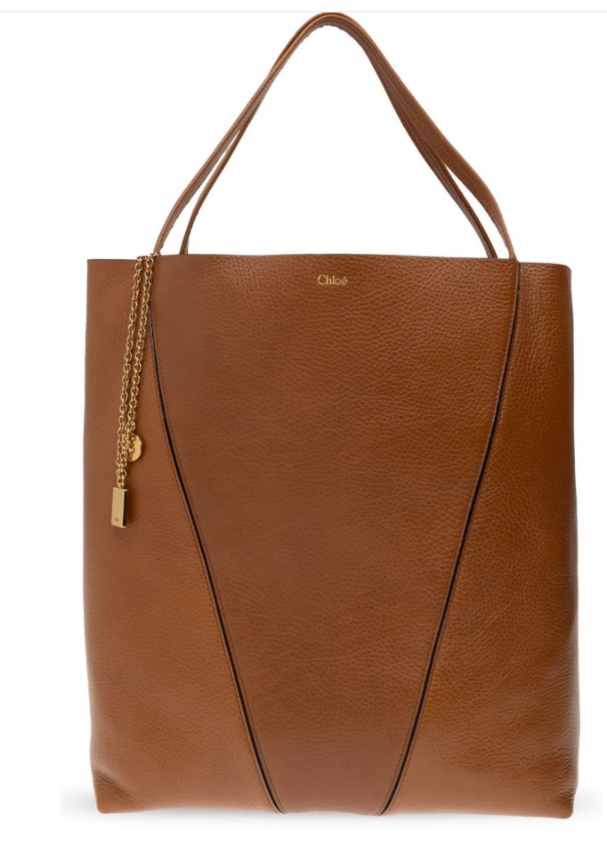 CHLOE SPIN LARGE TOTE BAG TAN LEATHER £1775 #B5