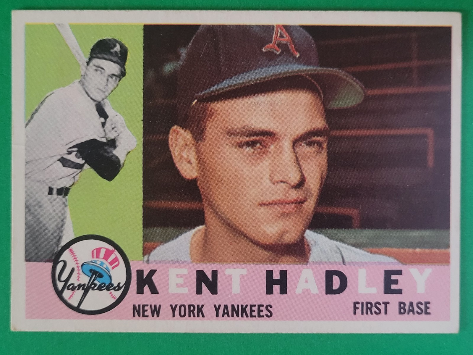 1960 Topps Kent Hadley #102 New York Yankees EX+ Clean & Smooth, Brilliant Color