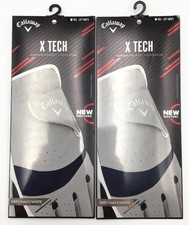 2 Pack Callaway X TECH Golf Glove Mens M Left Hand Grey Navy White NEW