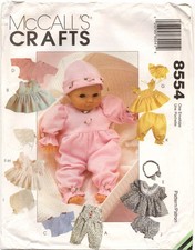 McCall's Crafts 8554 Doll Clothing Sewing Pattern Uncut Vintage