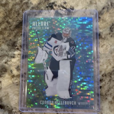 Upper Deck 2025-26 Allure Color Flow Green-Blue Connor Hellebuyck Jets CF-27 /75