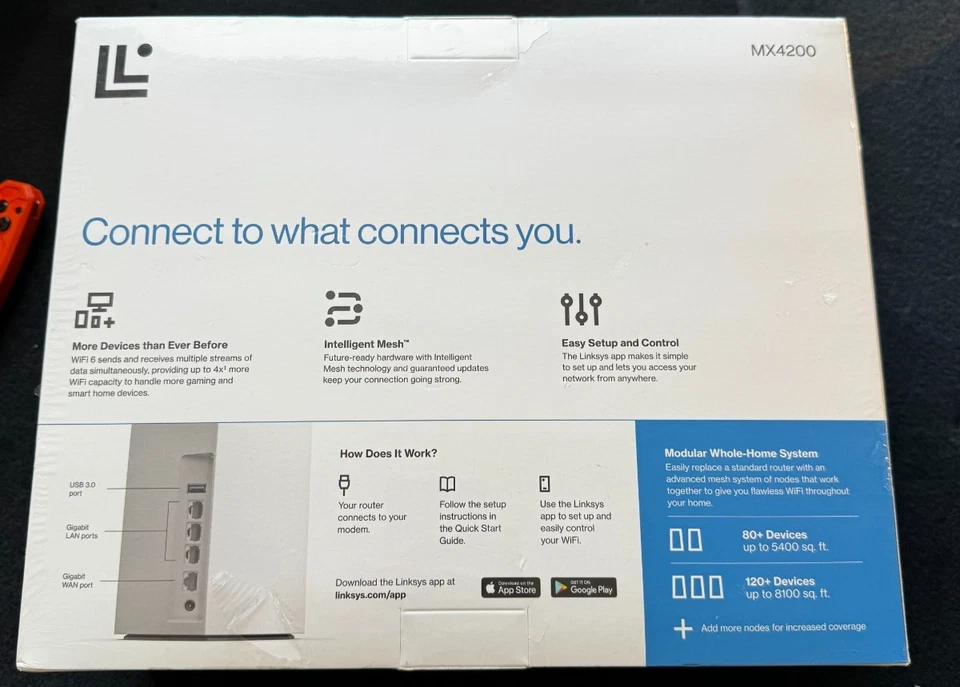 Linksys MX4200 WiFi 6 Tri-Band Mesh Router AX4200 – New Sealed - Image 2 of 4