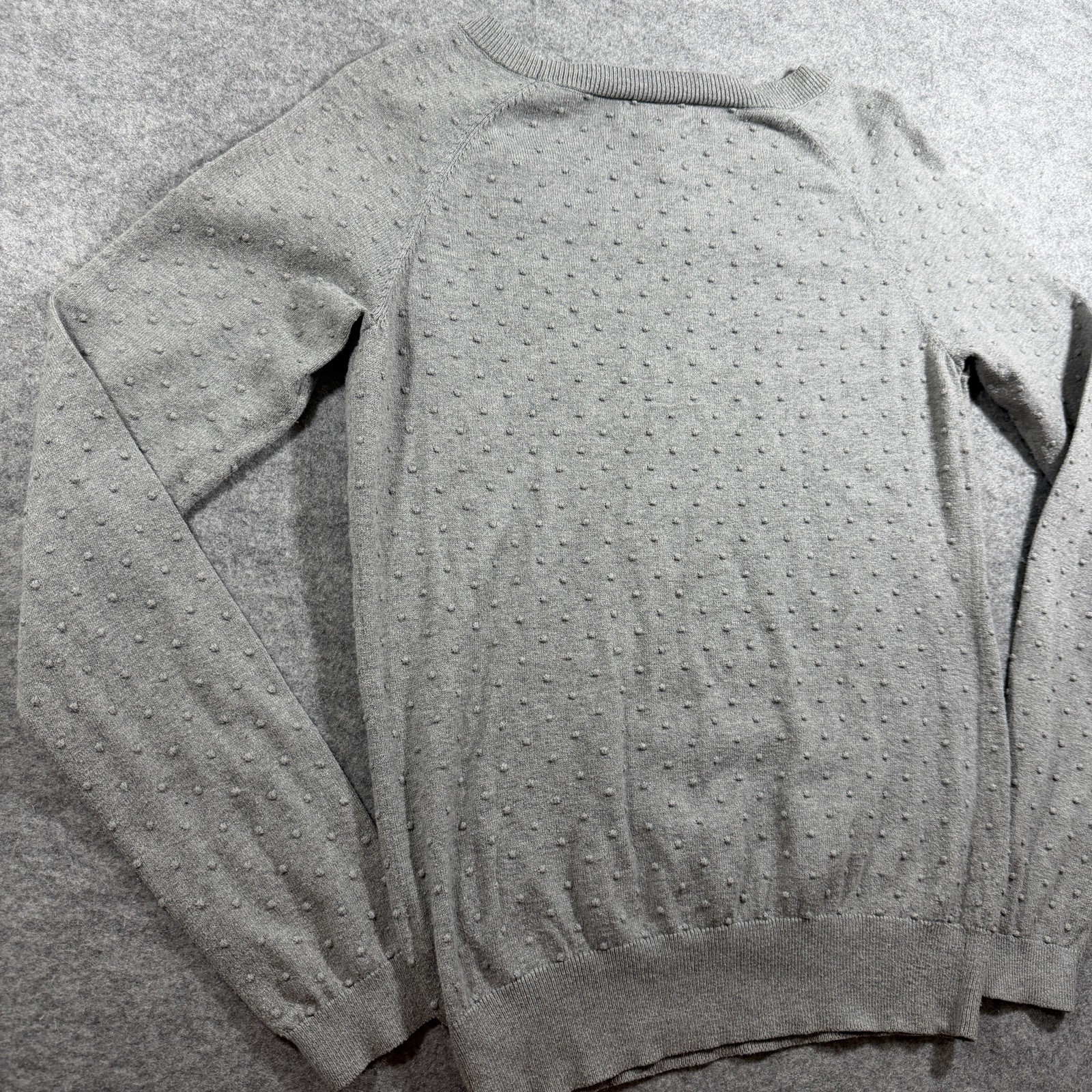 Banana Republic Cashmere Blend Sweater Womens S Gray Dotted Textured Preppy Knit thumbnail 13