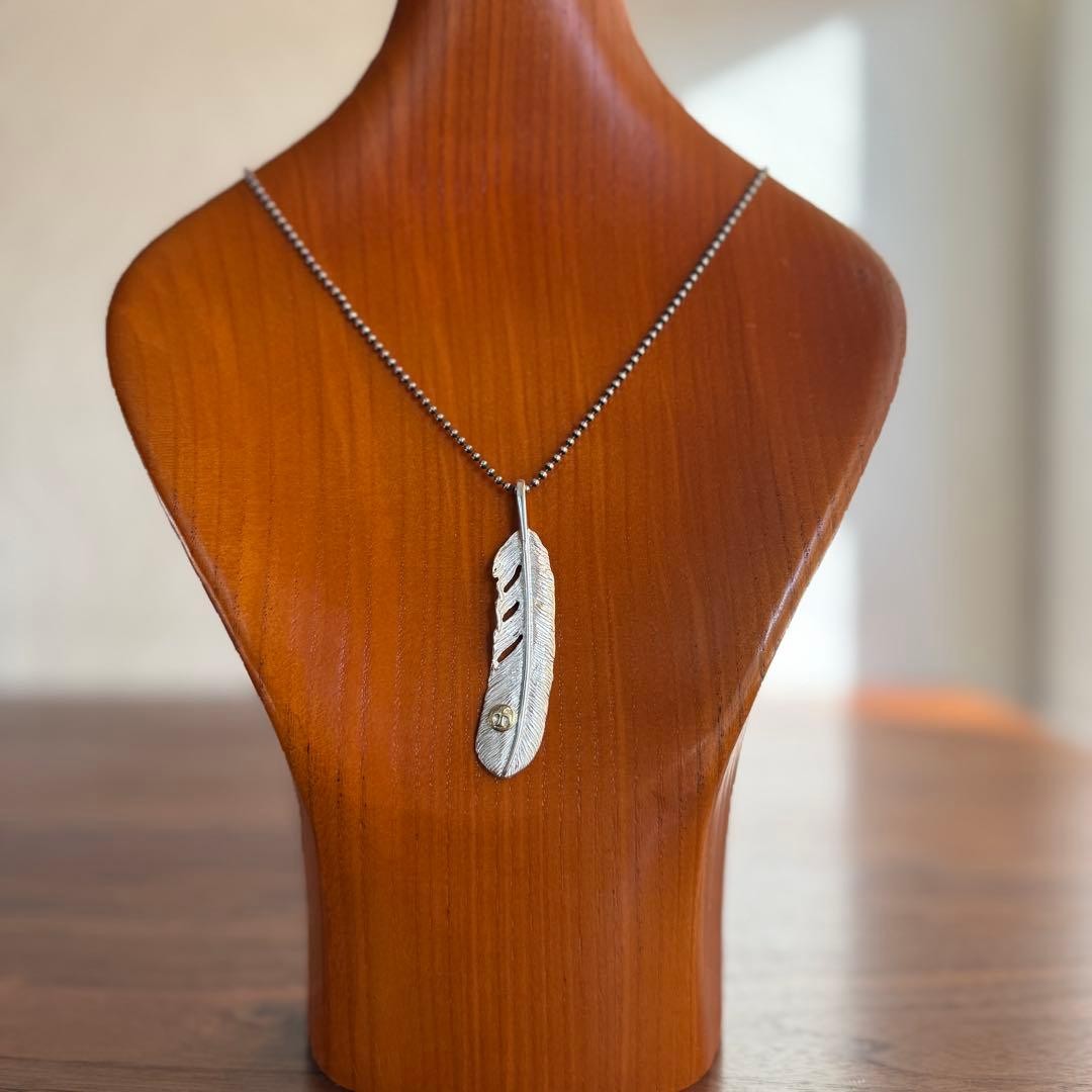 Solid Silver 925 Eagle Feather Pendant Plated in … - image 11