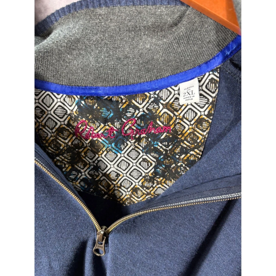 Suéter Robert Graham Para Hombre XL Azul Pullover Manga Larga Calce Clásico Foto 3 de 4