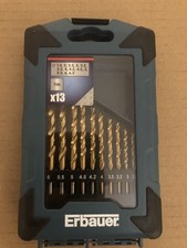 erbauer 13 piece metal hss drill set 1.5mm to 6.5mm in case brand new