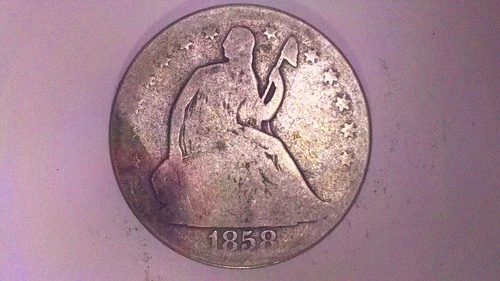 1858 SEATED LIBERTY HALF DOLLAR WELL CIRCULATED NICE ALBUM FILLER