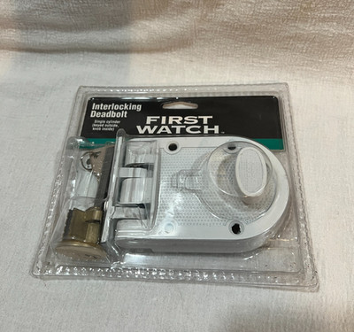 interlocking deadbolt  1119  White  Keyed outside Knob inside  First Watch