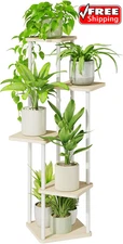 Bamworld 5 Tier Plant Stand Indoor, Corner Metal Plant Shelf for Multiple Plants
