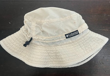 Columbia Bucket Hat Unisex One Size Ivory Lightweight Nylon Blend Made in USA