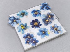 Blue flower PET Stickers Pack  flower gold foil watercolor themed PET Sticker