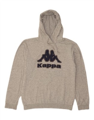 KAPPA Mens Graphic Hoodie Jumper Medium Grey Cotton DQ53