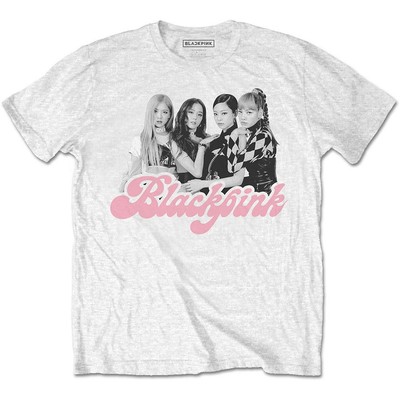 Men's BlackPink Photo Slim Fit T-shirt XX-Large White