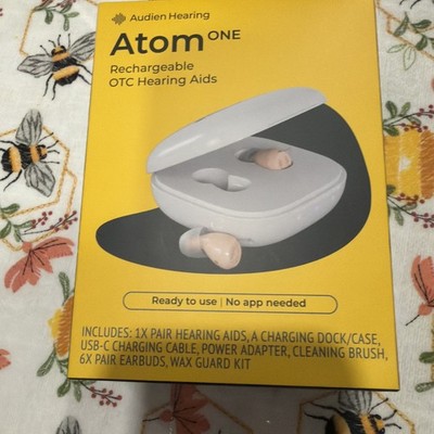 NEW Audien Hearing ATOM one 1 Wireless Rechargeable OTC Hearing AIDS
