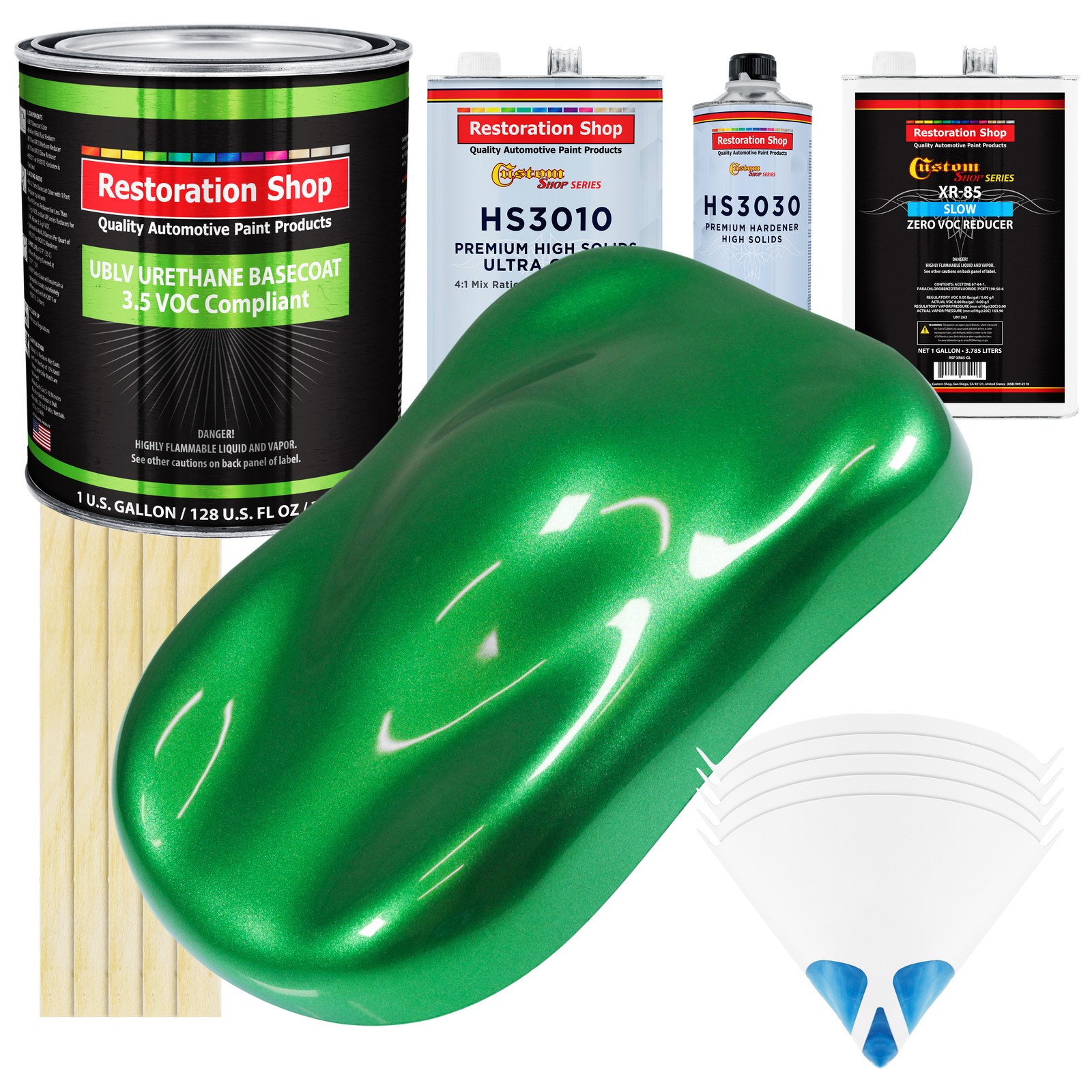 Firemist Green Low VOC Premium Urethane Basecoat Clearcoat Paint 1 Gal Kit