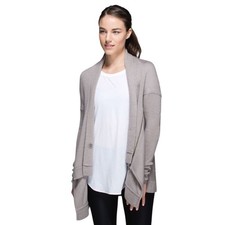 Lululemon Wrap It Up Cardigan Sweater, Merino Wool Heathered Storm Grey, Medium