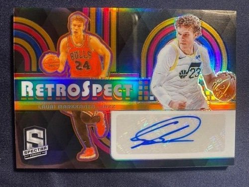 2023 Spectra Prizm RetroSpect Autographs Lauri Markkanen #60/75 Jazz/Bulls