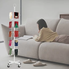 Greeting Card Rack Spins 20Pocket White Retail Display 8"x6'' Cards Sign Holder