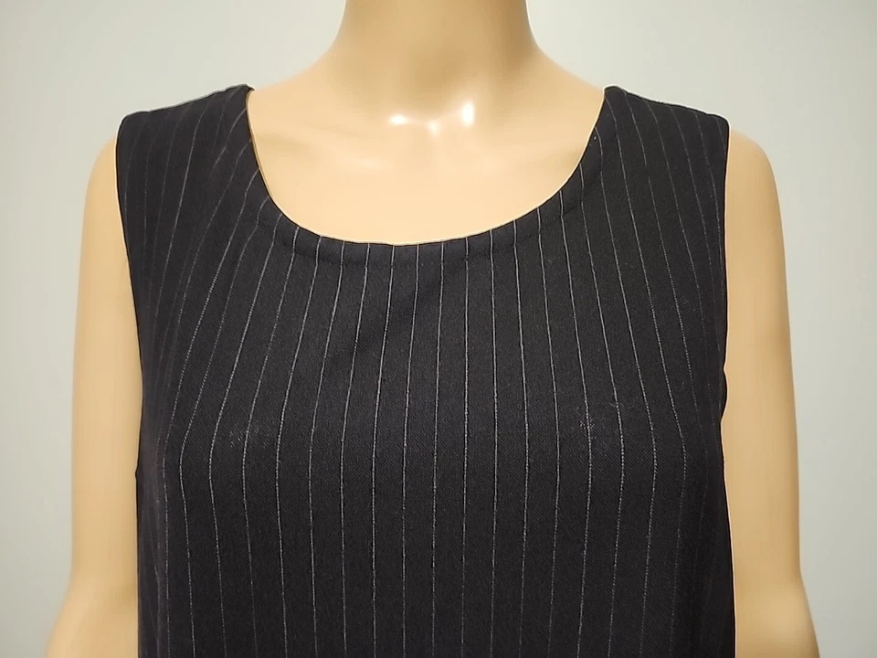 Vestido para mujer DOSA de lana carbón a rayas sin mangas hasta la rodilla talla 3 Foto 2 de 4