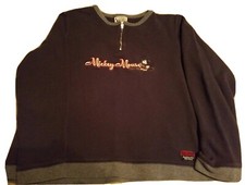 Walt Disney World Mickey Mouse 1/4 Zip Sweatshirt Since 1928 Size Large Vintage