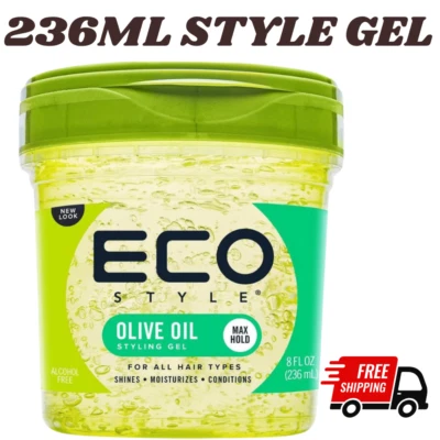 ECO Styling Gel Olive Oil Strong Max Hold 236ml Alcohol-Free Hair Styling UK