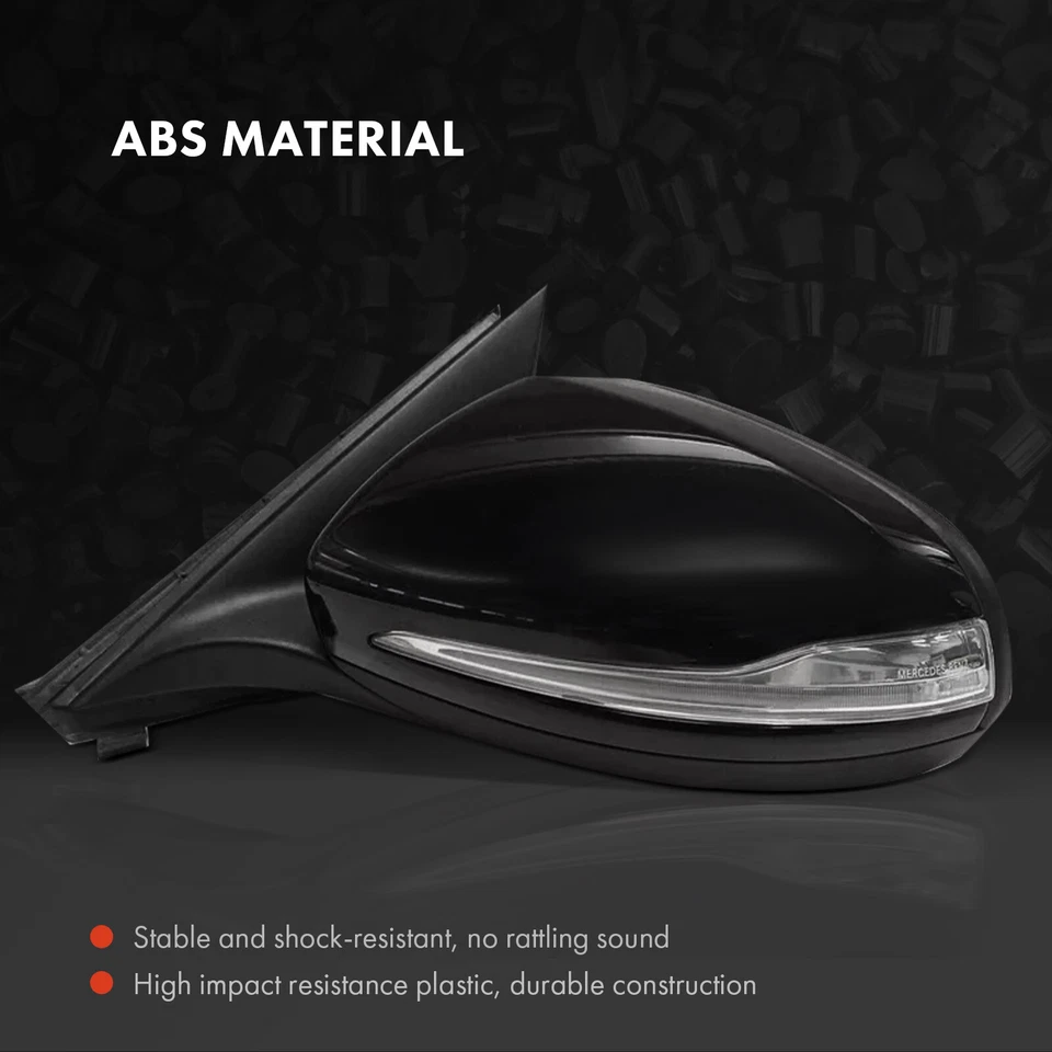 Espejo retrovisor térmico motorizado negro conductor para Mercedes-Benz C180 C200 C250 C300 C63 AMG Foto 3 de 4