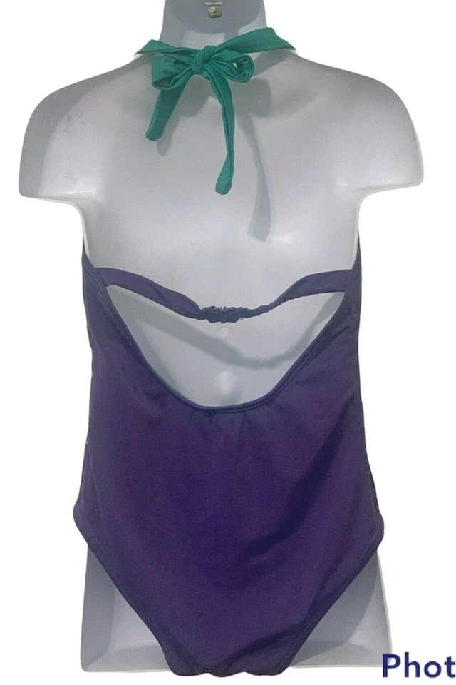 Gymboree Girls One Piece Halter Swimsuit Size S 5-6 Floral Kitten Face  - Image 4 of 4