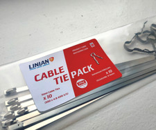 LINIAN Super Strength Cable Tie Pack 10 x Fire Clips / 10 x Steel Cable Ties