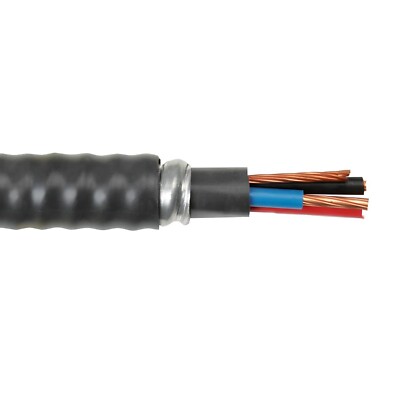 500' 8/3 Teck 90 With Ground AIA Interlocked Armor Power Cable Black 1000V