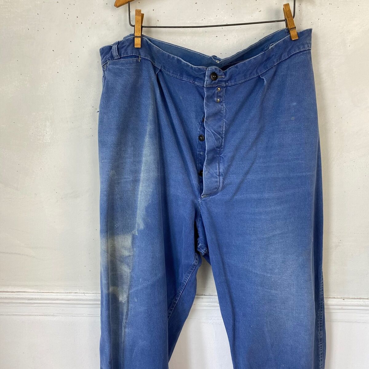 Vintage French work chore pants blue farmers 1920s-30s Vintage French work chore pants blue farmers 1920s-30s